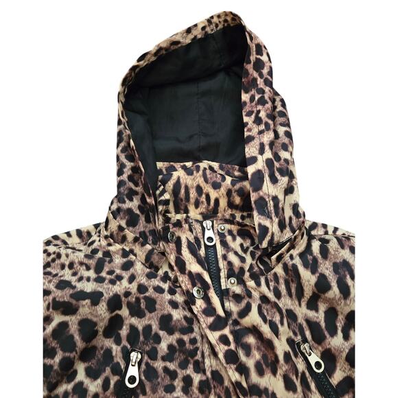 Kelyna Paris Womens Animal Print Raincoat with Detachable Hood Size Large - Picture 6 of 14